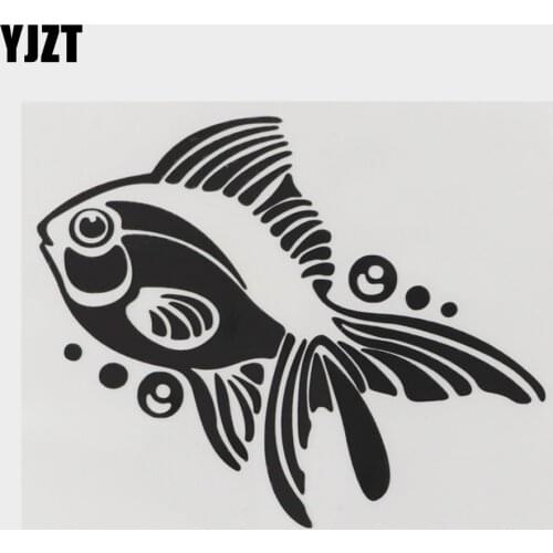 YJZT 13.5CM×11.3CM Marine Animal Vinyl Goldfish Decal Car Sticker 18A-0158
