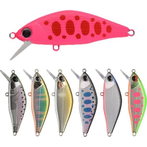 1 Pcs Outdoor Fishing Tool Minnow 45MM 4G Sinking Swing Bait 3D Dazzling Spot Bait Powerful Hook Artificial Bard Bait