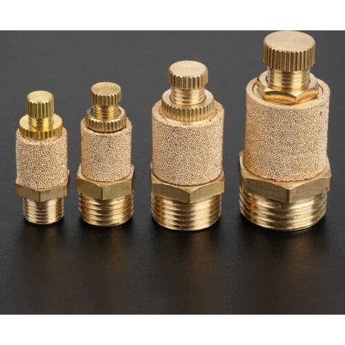 1Pc Brass Pneumatic Muffler Silencer Air Filter Flow Speed Controller Sintered 1/8" 1/4" 3/8" 1/2" Threaded SLL-01/02/03/04