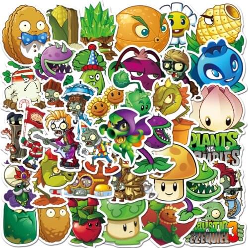 10/30/50PCS Cartoon Plants Vs Zombie Game Stickers Guitar Laptop Phone Fridge Skateboard Travel Luggage Graffiti Sticker Kid Toy