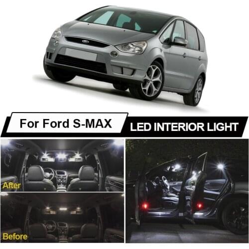 10pcs White Canbus Interior LED Dome Map Reading Light Bulbs Kit For Ford S-MAX WA6 Vehicle License Plate Lamp Car Accessories