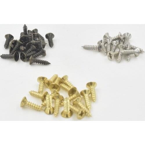 100 PCS 2 * 5mm 2 * 6mm 2 * 8mm 2 * 10mm Flat Small Screw Carpenter Screw Hardware Accessory Box Wooden Furniture