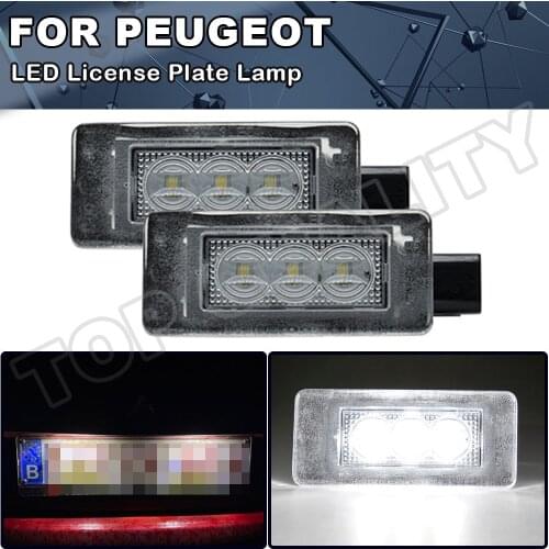 2PCS Canbus Error Free LED License Number Plate Light For Peugeot 207 308 2008 208 For Citroen C5 OEM#:9682403680