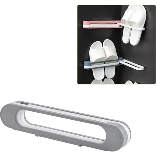 2pcs Slippers Rack Creative 3in1 Folding Wall Mounted Type Shoes Hanger Bathroom Towel Rack Living Room Holder Storage Artifact
