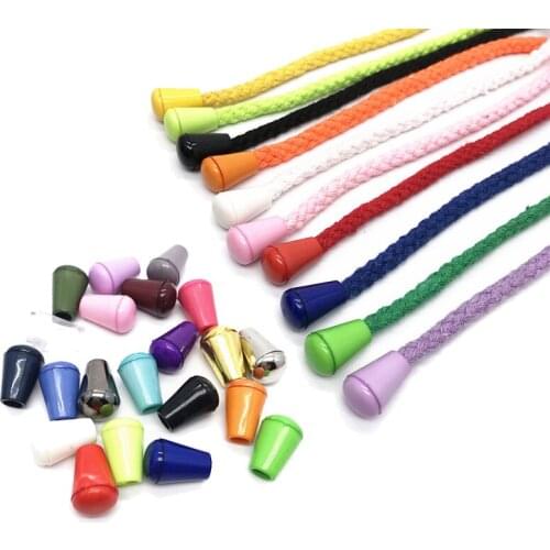 20Pcs Colorful Plastic Rope Head Bell Blocker With Lids Hook Buckle Loop Survival Clothes Bag Sports Shoelace Shoelace Part