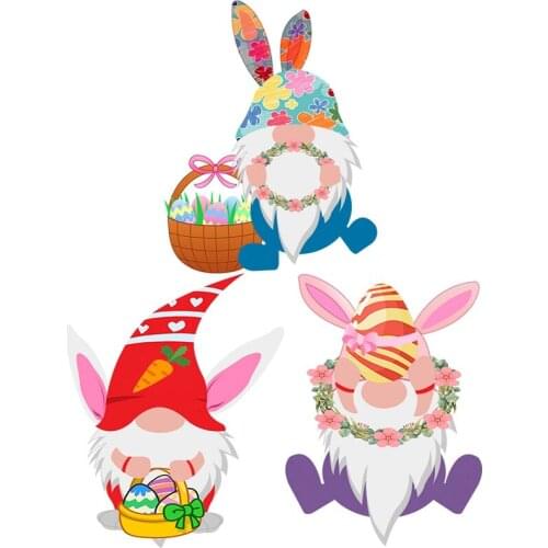 2021 Easter Stickers Window Wall Cute Shape Stickers Bunny Egg Carrot Decal Home Party Cartoon Decoration Children Happy Easter