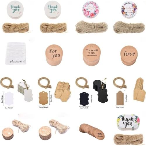 50/100pcs Kraft Paper Gift Tags FOR YOU For Celebrating Labels Handmade For Wedding Party Decoration Packaging Hang Paper