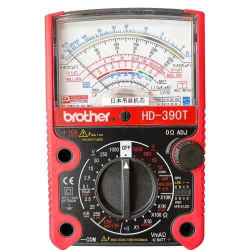 Brother HD-390T Analog Multimeter High Precision Mechanical Maintenance Pointer Multimeter Japanese Hanging Wire Movement