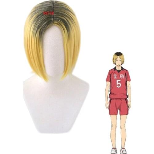 Anime Haikyuu!! Nekoma Kenma Kozume Short Wig Cosplay Costume Heat Resistant Synthetic Hair Haikiyu Men Wigs