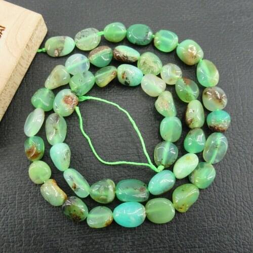 APDGG Green Chrysoprase Beads Nugget Freeform Real Chrysoprase Gemstone 15" Strand Jewelry Making DIY