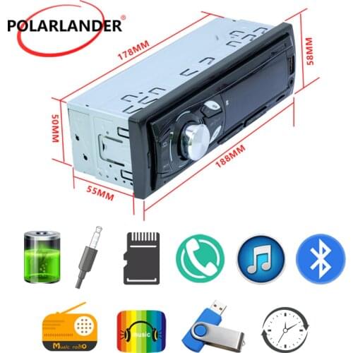 Car Radio 1 Din 12V TF card U disk FM Remote control MP3 Player AUX IN LED Digital Tube Bluetooth USB 2.0 Handfree Model 1104