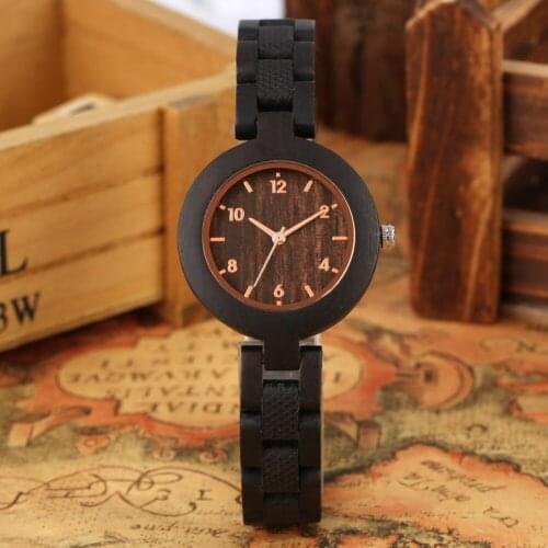 Women Wooden Watch Quartz Bracelet Wooden Band Charm Watches Small Wrist Clock Timepieces Gift Box for Girl Mom Relogio Feminino