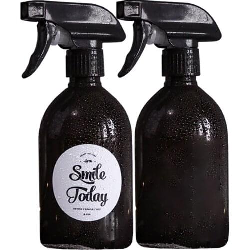 Gardening Flower Watering Spray Bottle Alcohol Disinfectant Spray Bottle Plastic Brown PET Bottle 500ml