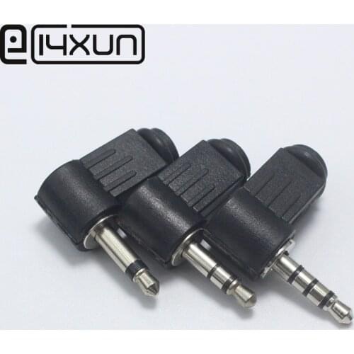 EClyxun 1pcs 3.5mm 2/3/4 pole Audio Video Male plug 3.5 Mono/Stereo Headphone Connector Welding Type Right Angle Plugs