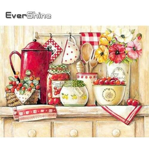 Evershine Diamond Painting Flowers Rhinestone Picture Cross Stitch Mosaic Embroidery Sale Beaded Painting Home Decoration