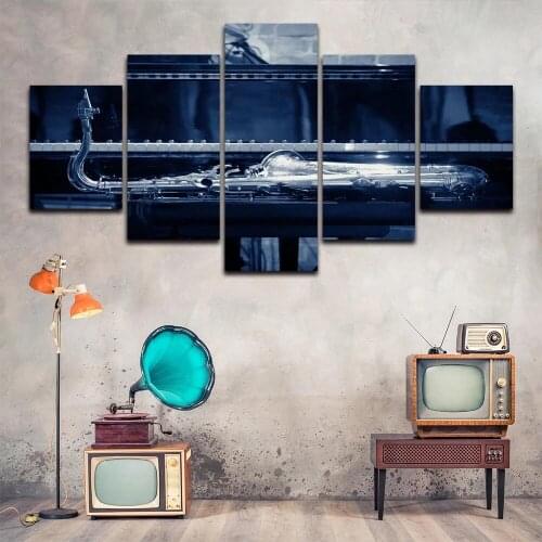 HD Prints Modern Modular 5 Pcs Jazz Club Posters Canvas Painting Wall Art No Framework Picture Decoration Home for Living Room