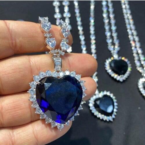 Janekelly new 2021 summer new cute heart charm clear cz tennis chain choker women necklace 32+10cm