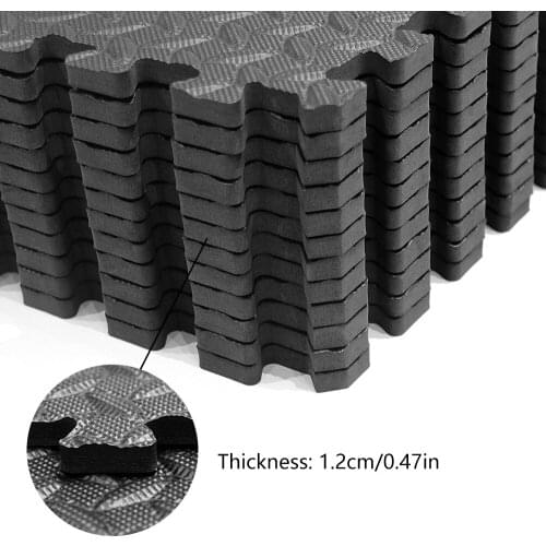 12PCS 30*30cm EVA Leaf Grain Gym Floor Mat Splicing Patchwork Rugs Thicken for Room Fitness Home Workouts Childrens Game Room