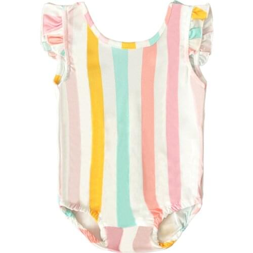1-5Years Toddler Infant Baby Girl Kids Stripe Bikini Swimwear Swimsuit Bathing Beachwear Suits