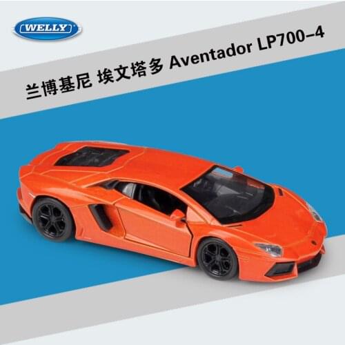 WELLY 1:36 Lamborghini AVENTADOR LP700-4 Alloy Car Model Machine Simulation Collection Toy Pull-back Vehicle Gift Collection