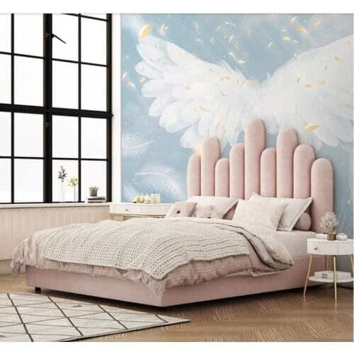 Bacal Custom new white feather wings wallpaper living room TV background wallpaper wall papers home decor papier peint 3D