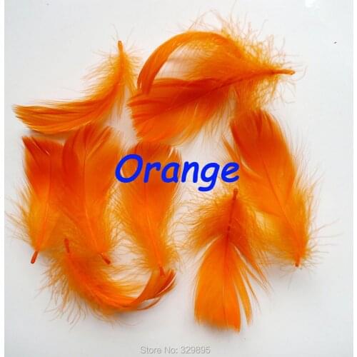Wholesale 100Pcs Dyed Orange Color 8-13cm Real Natural GooseFeather Plume For Wedding Hat Hair Accessories DIY Crafts Decoration