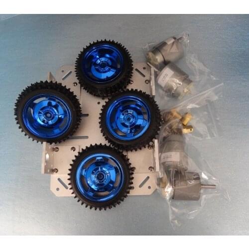 Original Car Chassis 4WD Smart Car 37mm Motor Aluminum Chassis, Robot Chassis, Large Load-bearing Trolley DIY RC Toy UNO