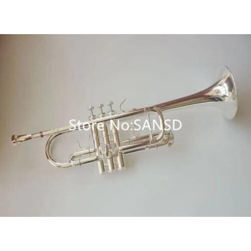 Popular Bb Trumpet Sliver Plated Professional Musical Instrument with Mouthpiece Free Shipping
