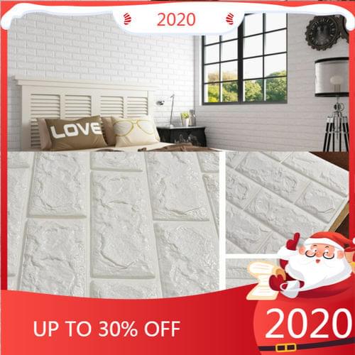 PE Foam 3D Brick Wall Sticker Panel Home Room Self-Adhesive DIY Wallpaper