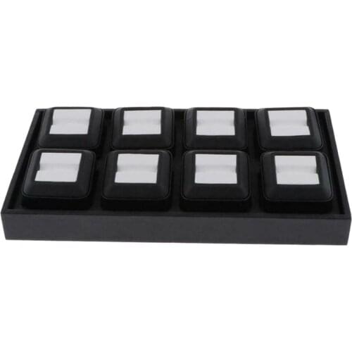 Jewelry Box PU Leather Loose Gemstone Display Box Diamond Stone Organizer Show Case With Tray Boite Bijoux