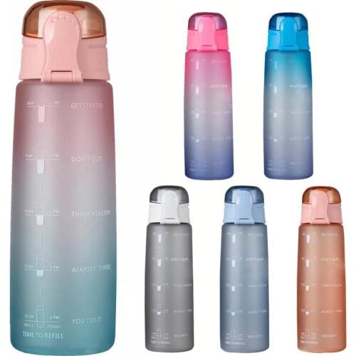 Fitness Sports Bottle Innovative Motivational 32OZ Space Cup Creative Gradient Color Material Bouncing Water Cup Outdoor
