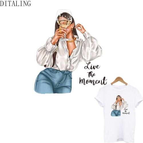 Iron On Patch For Clothing Fashion Lady Thermal Sticker On Clothes DIY Washable Girl T-Shirt Jacket Applique Heat Transfer Patch