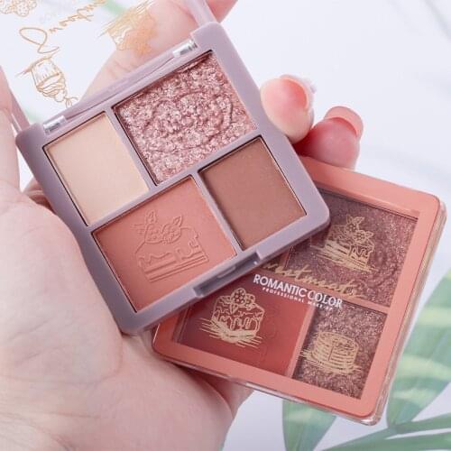 Bright And Shiny 4-color Eyeshadow Palette Pearly Matte Earth Tone Low-key Daily Eye Makeup Beginner Cute Gifts Eye Makeup TSLM1