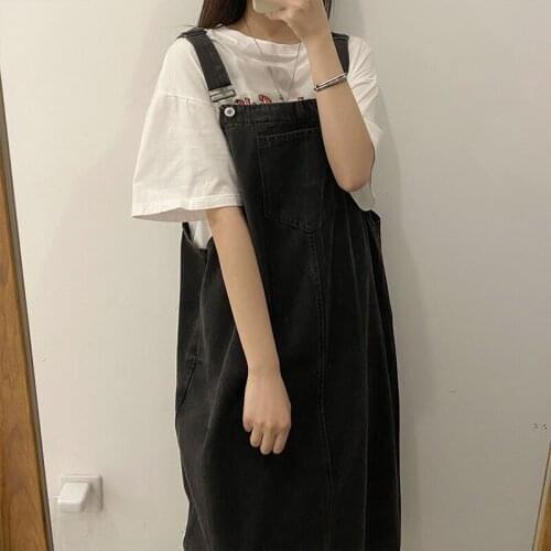 Womens Dresses Japanese Harajuku Vintage Ulzzang Casual Loose College Ins Sweet Dress Female Korean Kawaii Clothing For Women