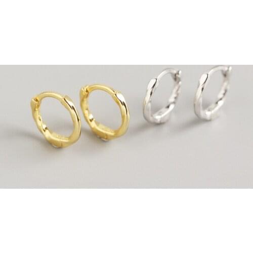 YPAY 100% Genuine 925 Sterling Silver Hoop Earrings for Women Korea Japan INS Simple Knot Winding Circle Earring Jewelry YME786
