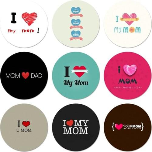 I love mom Icons Pins Badge Decoration Brooches Metal Badges For Clothes Backpack Decoration
