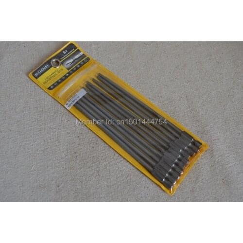 New 10pcs 1/4" S2 150mm Long bit Magnetic Screwdriver bit Torx bit Air bit Fast shipping T10 T15 T20 T25 T30