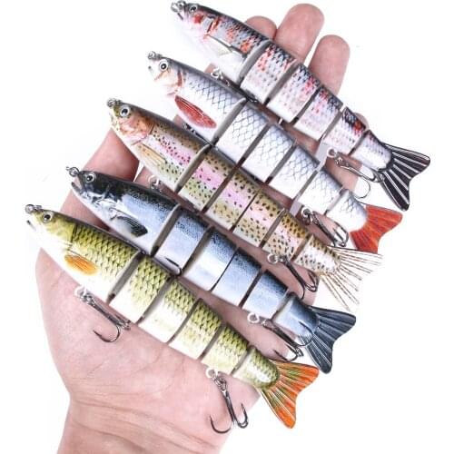 12.7cm 22g Sinking Wobblers 6 Segments Fishing Lures Multi Jointed Swimbait Hard Bait Fishing Tackle For Bass Isca Crankbait