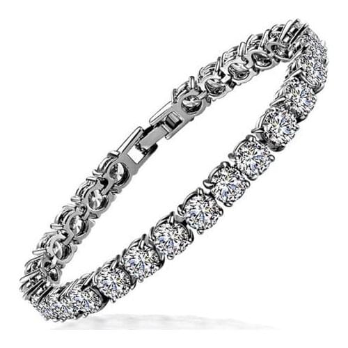 1ct SONA Diamond Bracelet Wedding Wholesale 18K White Gold Plated High quality Jewelry Hand Chain Bracelet For Women