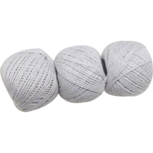 3 Rolls 1.5mm Natural Cotton Rope Cord String Braid Thread for DIY Crafts Macrame Cord, White, 60M Each Roll