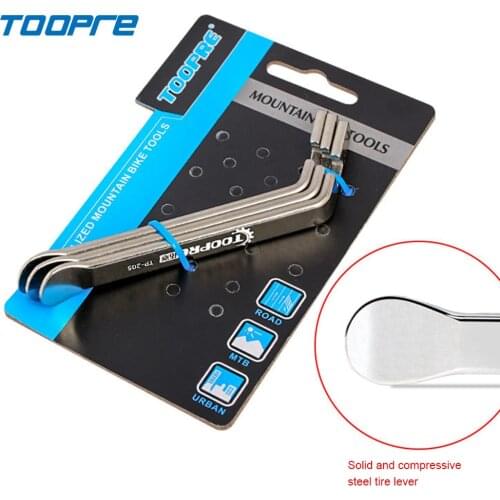 TOOPRE 3 Pcs Cycling Tire Lever Pry Up Tool Mountain Bicycle Type Metal Pry Bar Stainless Steel Bike Wheel Remover Repair Tools