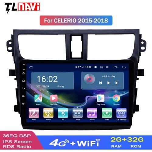 4G Lte 2G RAM for 2015-2018 Suzuki Celerio Android 10 IPS Screen 9 Inch Head Unit Car GPS Radio with AUX