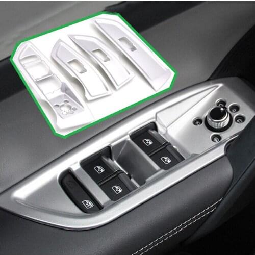 ABS Mattt Door Armrest Window Switch Regulator Cover Trim 4pcs For Audi Q5 FY 2018