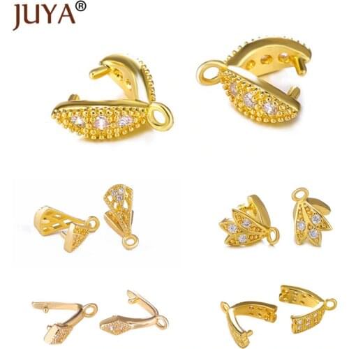 Jewelry Making Supplies Wholesale Pendant Clip Clasp Clamp Pinch Bail For DIY Crystal Agate Earrings Accessories