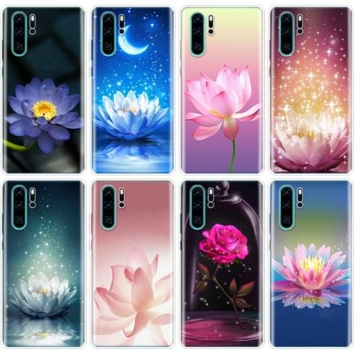 Rose Lotus Flowers Phone Case For Huawei P40 P30 P20 P10 Mate 20 30 10 P Smart Z + Plus Lite Pro Fashion Cover Coque Capa