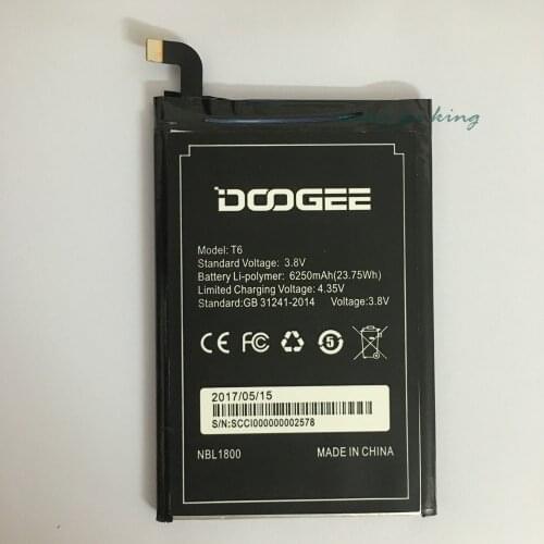 For DOOGEE T6 Battery High Quality Large Capacity 6250mAh Bateria Accumulator For DOOGEE T6 Pro