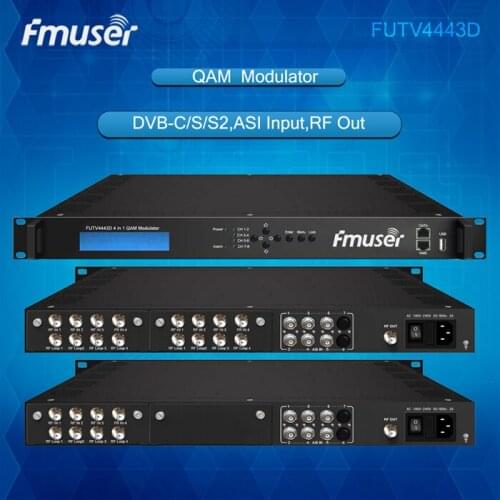 FUTV4443D 4 in 1 Mux-Scrambling QAM Modulator(8Tuner + 6*ASI in, 4Tuner + 6*ASI +2*IP out)with web managementtor