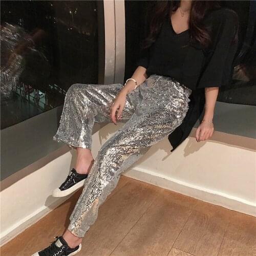 New arrival club shining pants womens temperamental casual pants slim comfortable trend holiday outdoor sweet pants