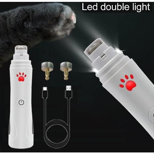 Pet Nail Grinder USB Electric Painless Cats Dogs Paws Grooming Trimmer With LED Light 3-Speed Low Noise 3-Speed Low Noise