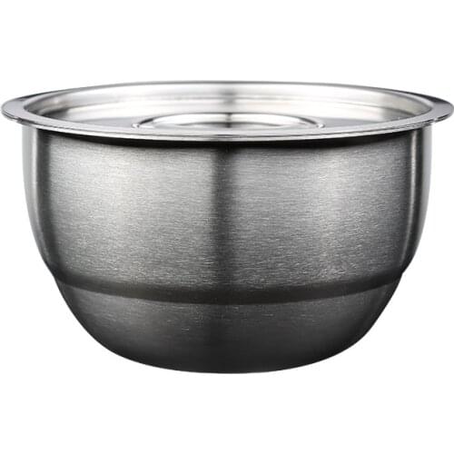 304 Stainless Steel Bowl Steamed Egg Bowl Household Dessert Ramen Bowl with Lid Large Bowl of Steamed Rice Bowl Kitchen Supplies